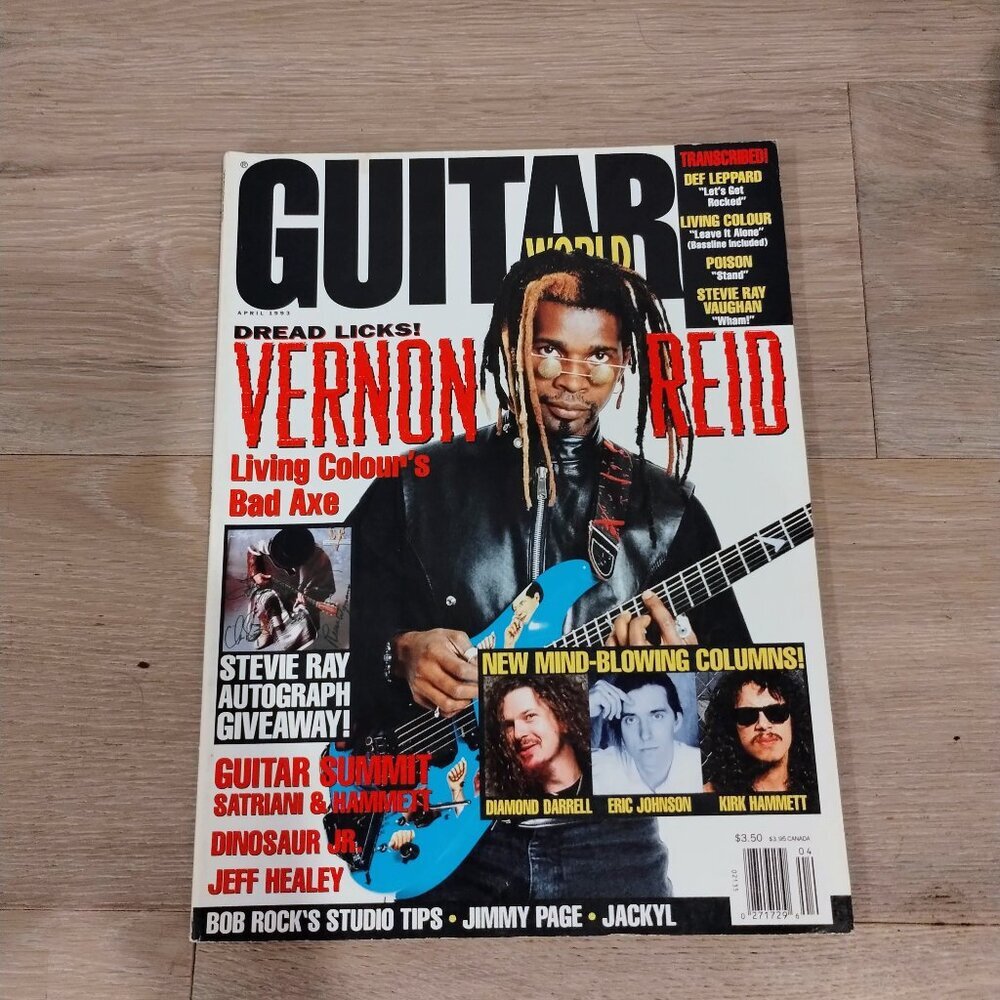 Vintage Guitar World April 1993 Vol. 14 No. 4 – Vernon Reid Cover Poster Intact